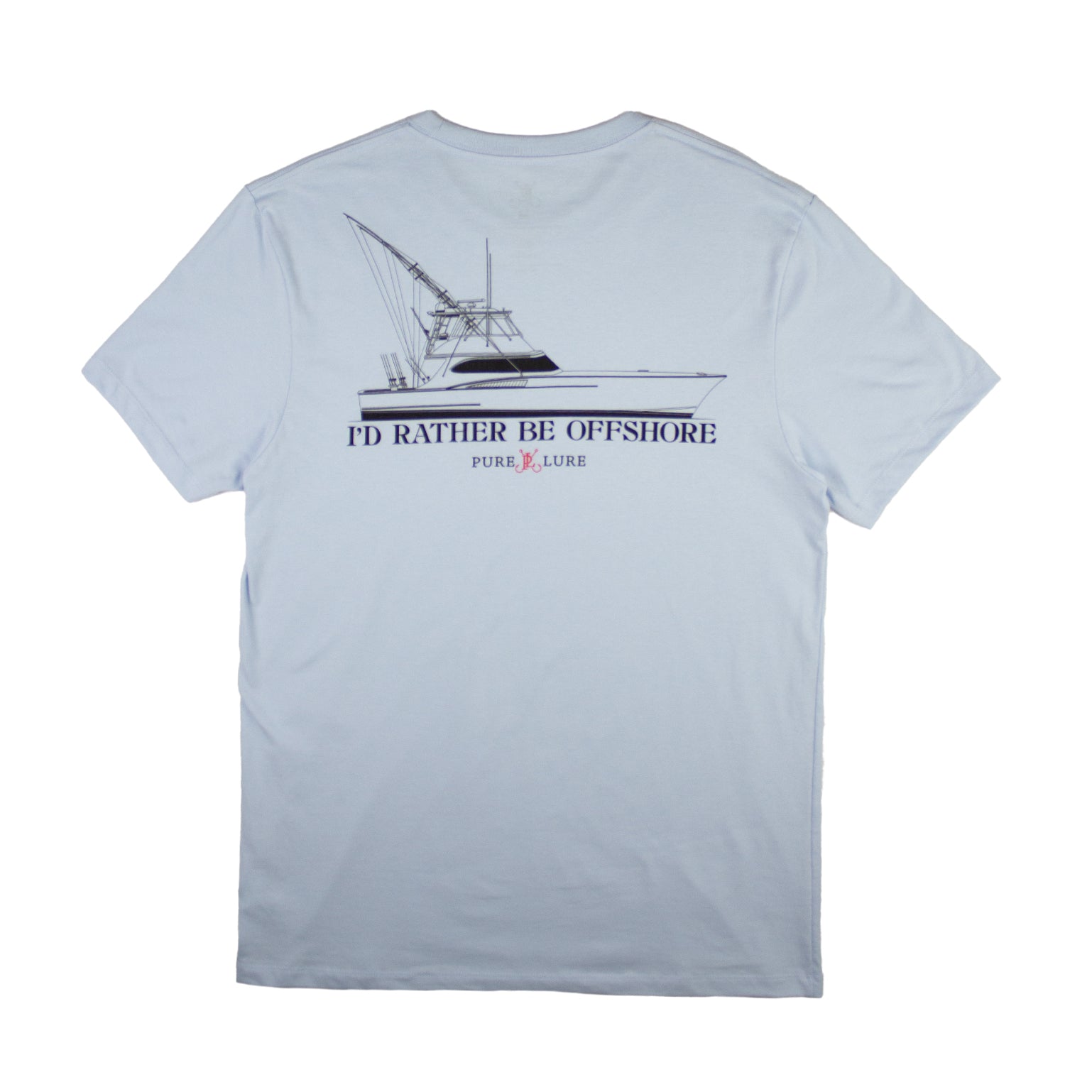 I'd Rather Be Offshore T-Shirt Light Blue / L