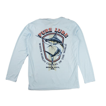 White Marlin Seal Youth Sun Shirt