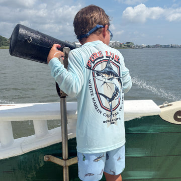 White Marlin Seal Youth Sun Shirt